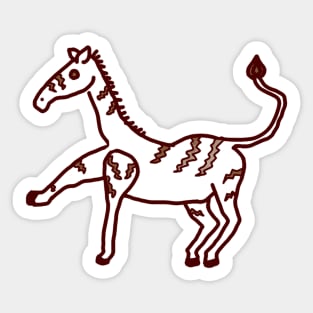 Sepia Zebra Doodle Sticker